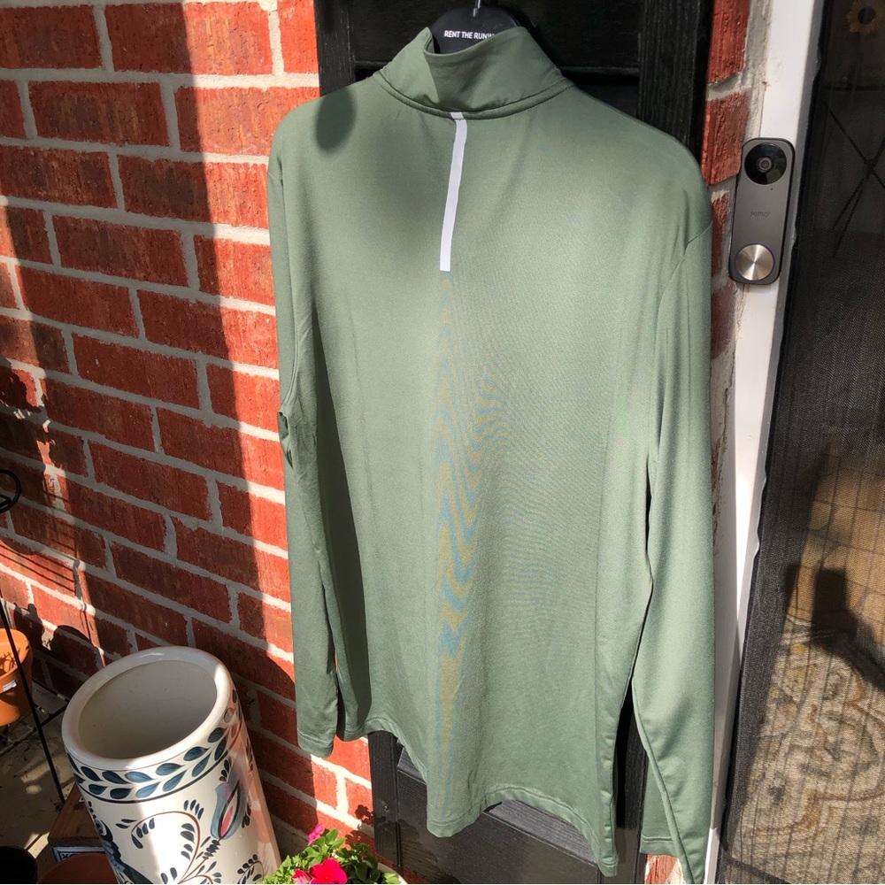 Reebok Men's L Green 1/4 Zip Active Pullover Top Long sleeves - Picture 5 of 5